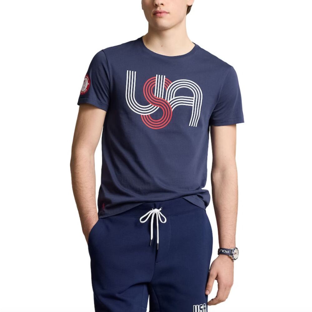 Polo Ralph Lauren Navy Team USA 2024 Summer Olympics Villagewear Tee Shirt Large